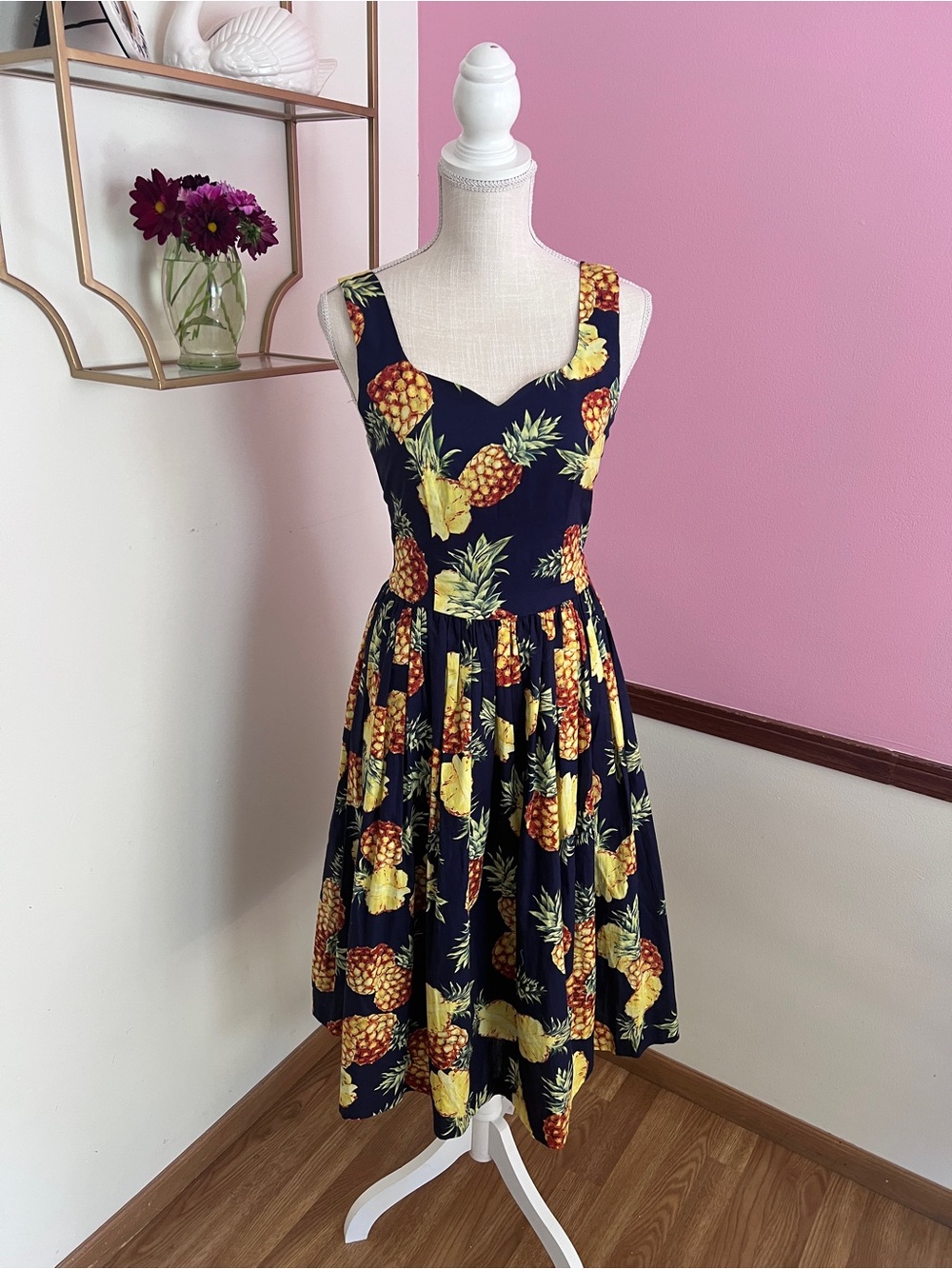 Rare Pineapple Print Hearts and Found Dress